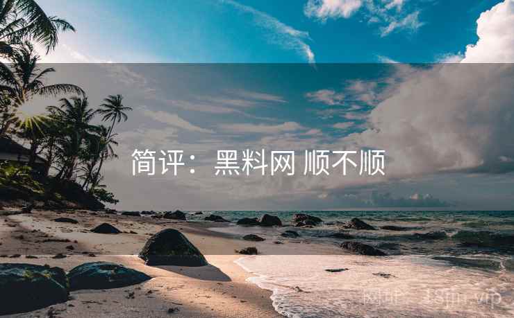 简评：黑料网 顺不顺