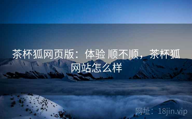 茶杯狐网页版：体验 顺不顺，茶杯狐网站怎么样